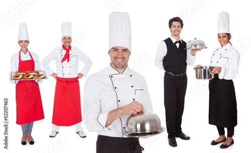 Photo: Group of chef and waiters Group of chef and waiters