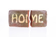 Broken brick isolated