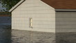 Town of Old York, Illinois, flooded by spring rain