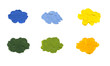 Color spots on white background isolated