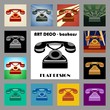 Vector: art deco - flat design - phone icon art deco - flat design - phone icon