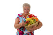 Foto: Seniorin mit frischem Obst Seniorin mit frischem Obst