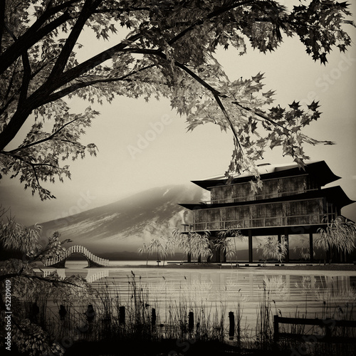 Photo: Design of the Chinese ink painting for adv or others purpose use Design of the Chinese ink painting for adv or others purpose use