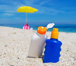 suntan lotion bottles