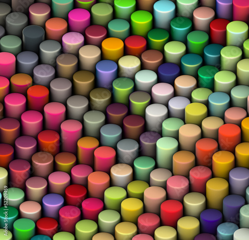 Illustration: 3d beveled cylinder shape in multi rainbow color 3d beveled cylinder shape in multi rainbow color