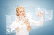 businesswoman working with virtual screens