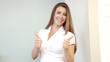 Video: Success happy business woman with thumbs up Success happy business woman with thumbs up