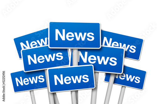 Illustration: Schilder mit News Schilder mit News