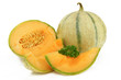 melon entier demi et  deux parts fond blanc 4