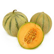 deux melons et un demi fond blanc