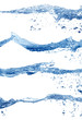 Photo: Water wave set on white background . Water wave set on white background .