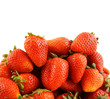 Fresh strawberries isolated, with room for text