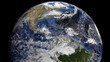 Jamaica flag on pole on earth globe animation