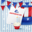 Background to Independence Day on July 4 with flags.