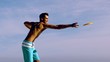 Man throwing a frisbee