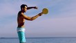 Man playing with racket