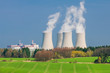 Nuclear Power Plant in Temelin Situated Behind a Green Field