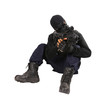 SWAT Team Officer on white isolated background