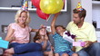 Family celebrating a birthday together