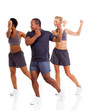 group of people doing aerobics