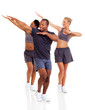 group of healthy people working out