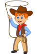 Cowboy kid twirling a lasso