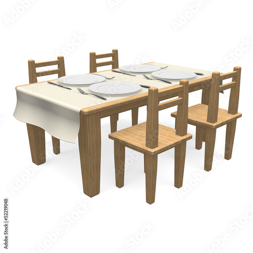 Illustration: CutlaryOnWoodenDiningTable CutlaryOnWoodenDiningTable
