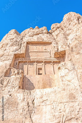 Photo: Achaemenid king's tomb in Naqsh-e Rustam, Shiraz, Iran. Achaemenid king's tomb in Naqsh-e Rustam, Shiraz, Iran.