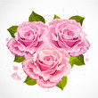 bouquet of roses in a retro design