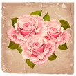 bouquet of roses in a retro design