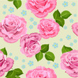 Vector: Flower texture with roses seamless Flower texture with roses seamless