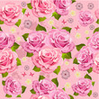 Vector: Flower texture with roses seamless Flower texture with roses seamless