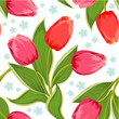 Vector: Spring Texture of tulips seamless Spring Texture of tulips seamless