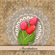 Vector: card design with tulip vintage card design with tulip vintage