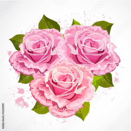 Vector: bouquet of roses in a retro design bouquet of roses in a retro design