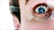 Man opening his eyes being analyzed 