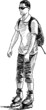 young man on roller skates