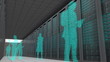 Business people made with binary codes standing together