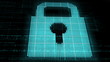 Animation of a glowing padlock