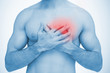 Man touching highlighted chest pain