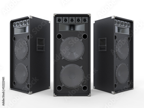 Illustration: Large Audio Speakers Isolated on White Background Large Audio Speakers Isolated on White Background