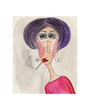 Portrait of woman. Watercolours on paper