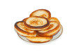 thick pancakes osolated on white background