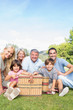Portrait of  smiling multi-generation family having a picnic