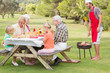 Family having a barbeque