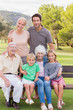 Portrait of multi-generation family at the park