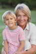 Smiling grandmother with grandson