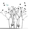 Meadow in summertime, plant vector