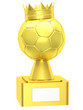 Golden cup with soccer balls