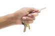 hand and keys.